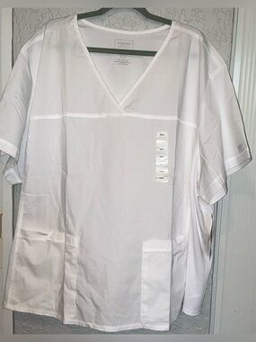 Cherokee Men’s White Short Sleeve V-Neck Scrub Top (NWT)